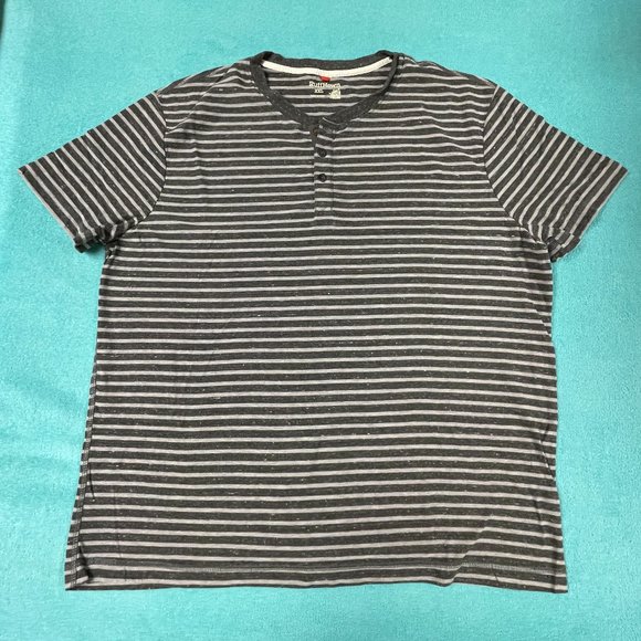 2 Ruff Hewn Short Sleeve Shirts - XXL - Tan TuTone & Grey-White Striped - EUC - Picture 5 of 12